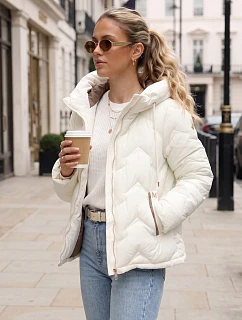 Dámská bunda v barvě ecru FashionStreet TY5942