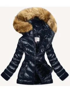 BŁYSZCZĄCA KURTKA ZIMOWA NA MISIU GRANAT model 21242541 - MHM