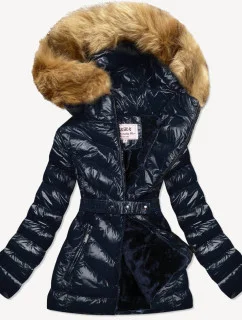 BŁYSZCZĄCA KURTKA ZIMOWA NA MISIU GRANAT model 21242541 - MHM