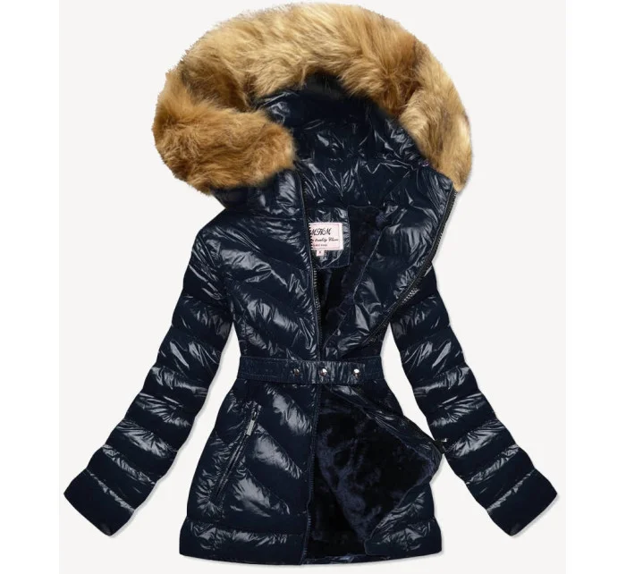 BŁYSZCZĄCA KURTKA ZIMOWA NA MISIU GRANAT model 21242541 - MHM BŁYSZCZĄCA KURTKA ZIMOWA NA MISIU GRANAT model 21242541 - MHM