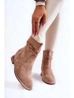 Módní Semišové Boty Na Klínu Béžove model 21600779 - S.Barski Módní Semišové Boty Na Klínu Béžove model 21600779 - S.Barski