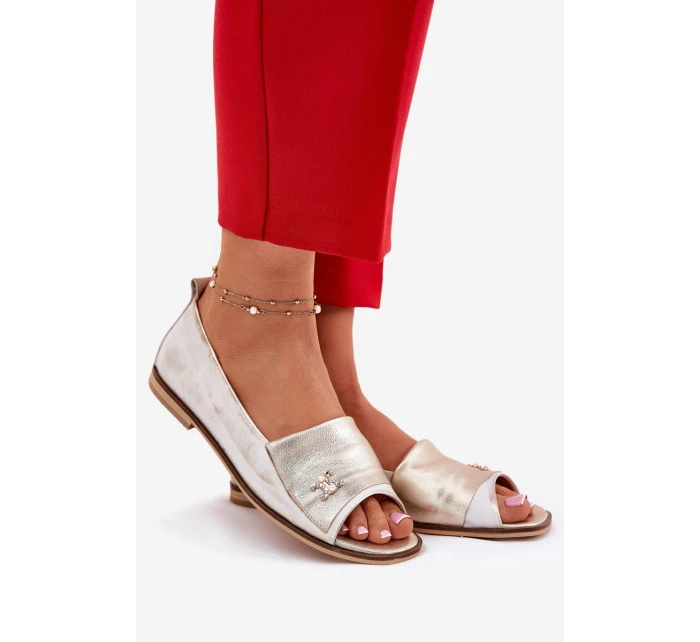 Kožené Elegantní Baletky S   Zlatý model 21692931 - Zazoo