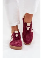 Dámské semišové sneakersy model 21704973 bordové - VINCEZA