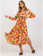 Sukienka DHJ SK model 21110868 pomarańczowy - FPrice Sukienka DHJ SK model 21110868 pomarańczowy - FPrice