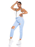 Sexy Highwaist Mom Fit Ripped Jeans