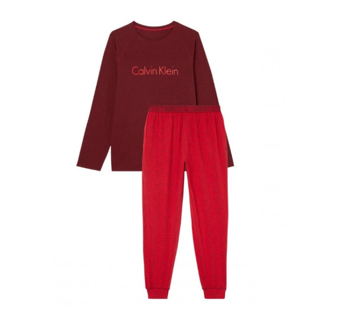 Pánský pyžamový set NM1592E 6NJ bordo/červená - Calvin Klein