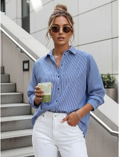 Dámské oversize tričko BLISS modré FashionStreet DY0351