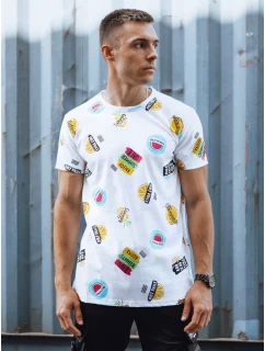 Pánské bílé tričko s potiskem FashionStreet RX5613