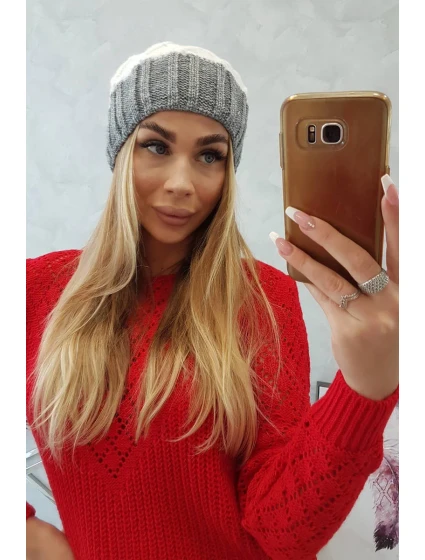 Milano fleecová čepice K203 ecru+grey Milano fleecová čepice K203 ecru+grey