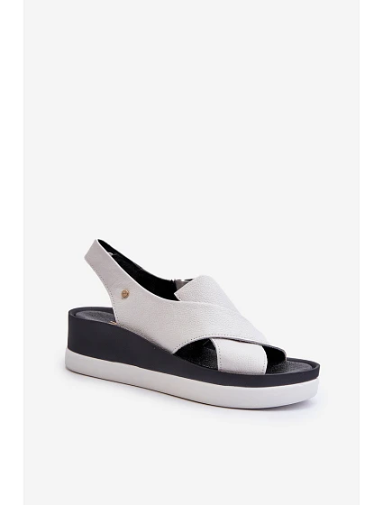 Kožené Sandály Na Bílé model 21659203 - Zazoo Kožené Sandály Na Bílé model 21659203 - Zazoo