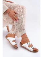 Dámské Kožené Pantofle S  Bílé model 21699725 - Inblu