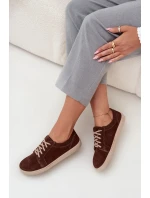 Trampki typu barefoot z přírodního semiše Zazoo 314 čokoládové Trampki typu barefoot z přírodního semiše Zazoo 314 čokoládové