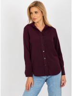 Tmavě fialová dámská klasická košile s límečkem