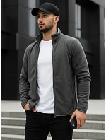 Pánská tmavě šedá mikina na zip FashionStreet BX4772 Pánská tmavě šedá mikina na zip FashionStreet BX4772
