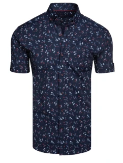 Pánská tmavě modrá košile s krátkým rukávem FashionStreet KX1038