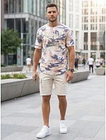 Koszulka męska z nadrukiem beżowa model 22217670 - FashionStreet