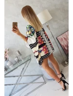 Netopýří šaty s vázáním v pase bílé