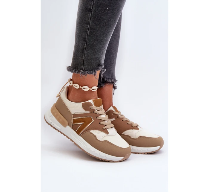 Dámské tenisky z ekologické kůže hnědé model 21657641 - Boto Dámské tenisky z ekologické kůže hnědé model 21657641 - Boto