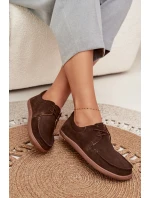 Dámské polobotky typu barefoot z přírodního semiše Zazoo 327 čokoládové