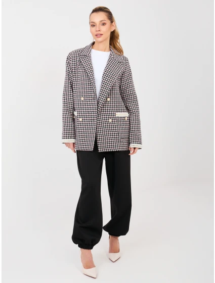 Marynarka LK MA model 21902715 czarno różowy - FPrice Marynarka LK MA model 21902715 czarno różowy - FPrice