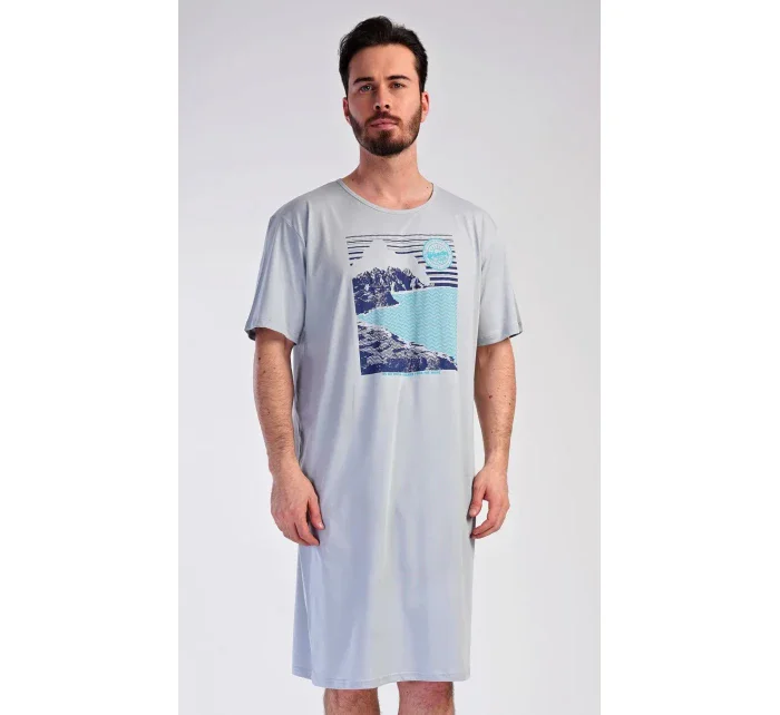 Pánská noční košile s krátkým rukávem model 19903025 - Vienetta MAN Pánská noční košile s krátkým rukávem model 19903025 - Vienetta MAN