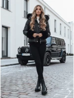 Dámská zimní bunda YOUWARM krátká prošívaná s kožešinou černá FashionStreet TY5006