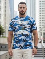 Koszulka męska z nadrukiem niebieska model 22217686 - FashionStreet