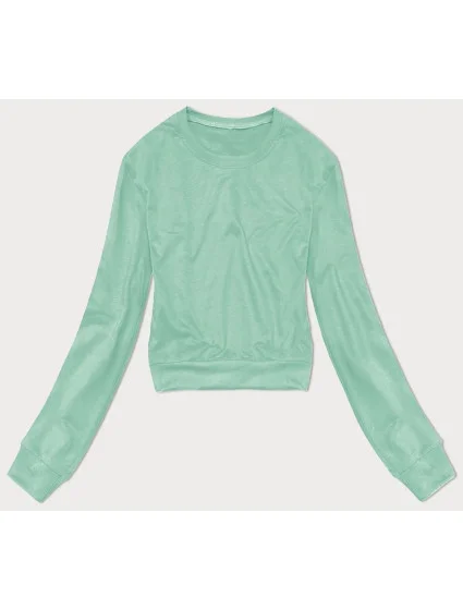 Tenká krátká dámská tepláková mikina v mátové barvě model 20086906 - J.STYLE