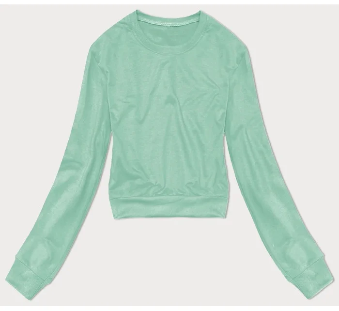 Tenká krátká dámská tepláková mikina v mátové barvě model 20086906 - J.STYLE