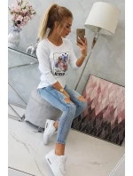 Halenka s grafikou 3D Watch bílá Halenka s grafikou 3D Watch bílá