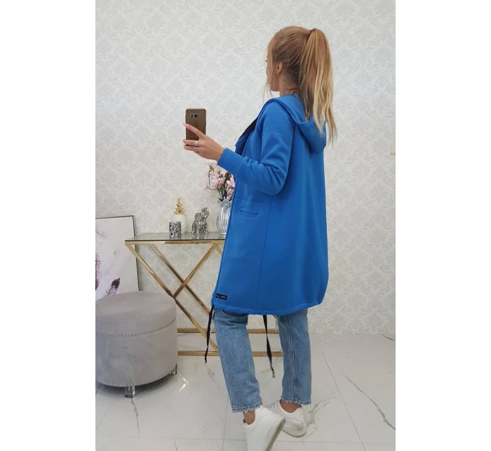 Chrpově modrá zateplená bunda s kapucí Chrpově modrá zateplená bunda s kapucí