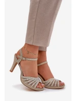 Sandály Na Podpatku Se A  Zlaté model 21685945 - D&A