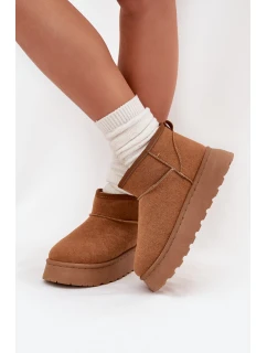 Dámské Sněhule Na Platformě Zateplené Kožíškem Camel model 21705239 - Boto