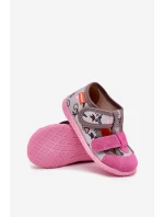 Dětské papuče na suchý zip – šedo-růžové Reathiana (s motivem jednorožců) Dětské papuče na suchý zip – šedo-růžové Reathiana (s motivem jednorožců)