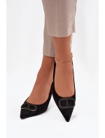 Dámské lodičky s dekorativním detailem Amelora – černé Dámské lodičky s dekorativním detailem Amelora – černé