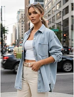 Dámská džínová košilová bunda modrá FashionStreet TY5680