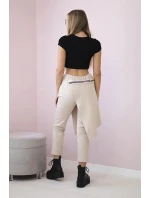 Punto Milano Zimní kalhoty s ozdobným zipem tmavě béžová Punto Milano Zimní kalhoty s ozdobným zipem tmavě béžová