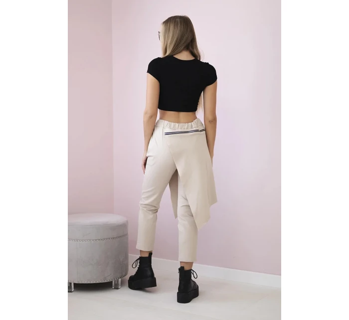 Punto Milano Zimní kalhoty s ozdobným zipem tmavě béžová Punto Milano Zimní kalhoty s ozdobným zipem tmavě béžová