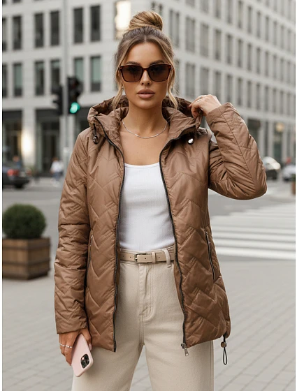 Dámská přechodná bunda model 22095430 hnědá - FashionStreet Dámská přechodná bunda model 22095430 hnědá - FashionStreet