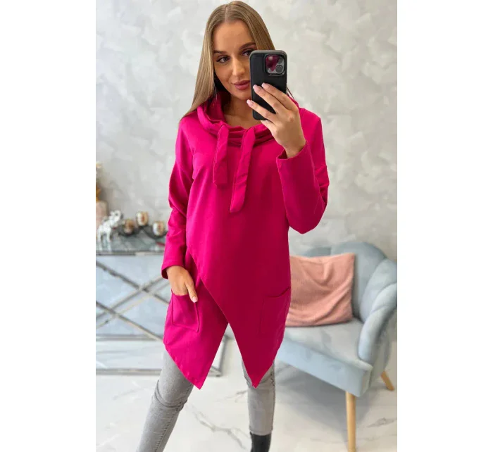 Oversize fuchsiová tunika s obálkovou přední částí