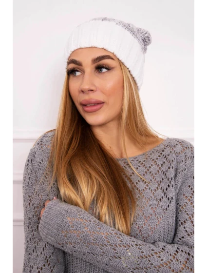 Paris fleecová čepice K213 bílá+šedá Paris fleecová čepice K213 bílá+šedá