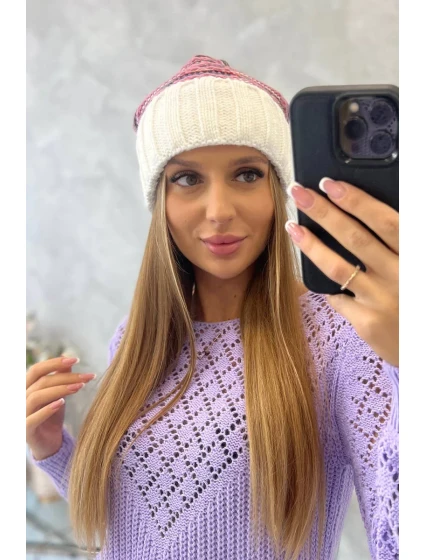 Dámská čepice Feba K330 white+powder pink Dámská čepice Feba K330 white+powder pink