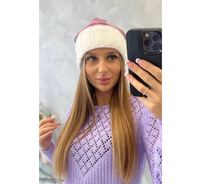 Dámská čepice Feba K330 white+powder pink Dámská čepice Feba K330 white+powder pink