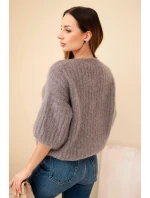 Dámský svetr z mohairu s krátkým rukávem fango Dámský svetr z mohairu s krátkým rukávem fango