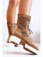 Pracovní kožené vysoké boty Nicole hnědá model 21574610 - Boto