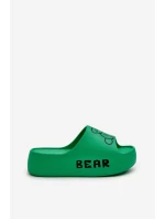 Dámské pěnové žabky na masivní podrážce s medvídkem Zelené model 21665955 - Boto