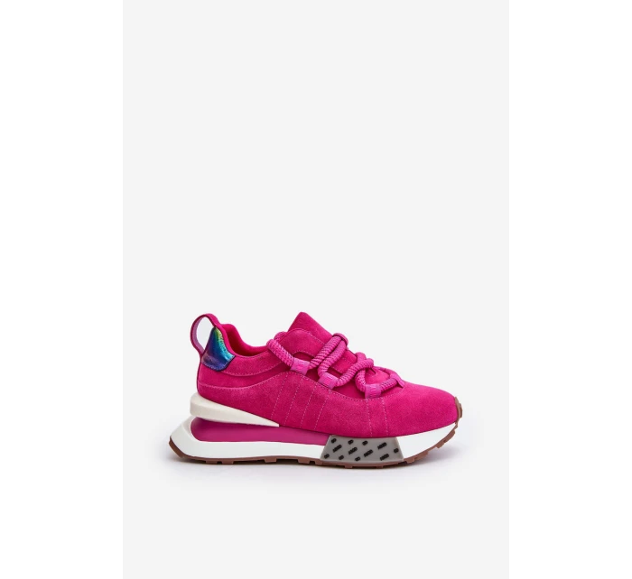 Dámské Zamszové Tenisky Na Platformě S Šněrováním Fuchsie Artiker model 21671689 - Boto Dámské Zamszové Tenisky Na Platformě S Šněrováním Fuchsie Artiker model 21671689 - Boto
