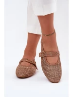 Baleríny S Pletením A Pásky Khaki model 21699466 - Boto