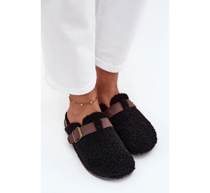 Dámské pantofle s beránčím kožíškem Černé Lorivine Dámské pantofle s beránčím kožíškem Černé Lorivine