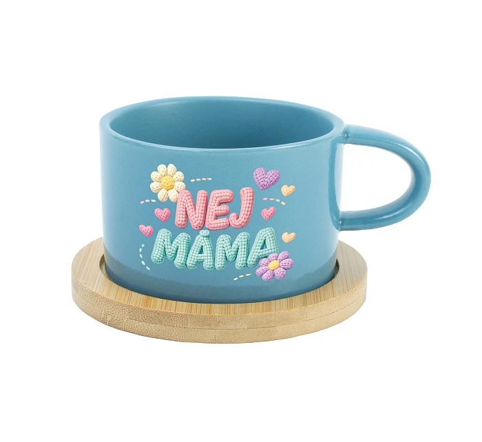 NEJ MÁMA - modrý hrníček makronka 200 ml NEJ MÁMA - modrý hrníček makronka 200 ml